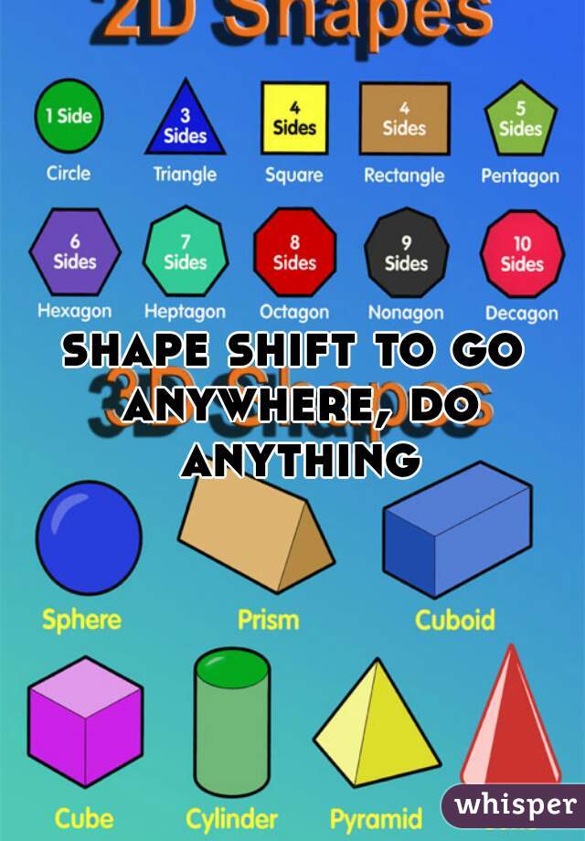 shape shift to go anywhere, do anything