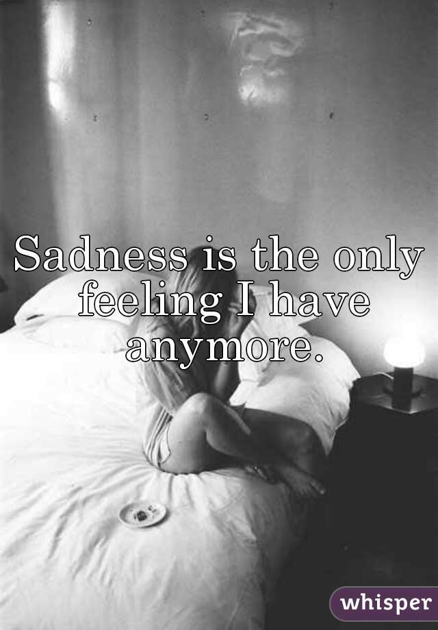 Sadness is the only feeling I have anymore.