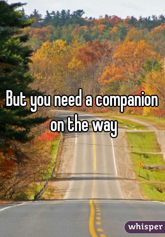 But you need a companion on the way