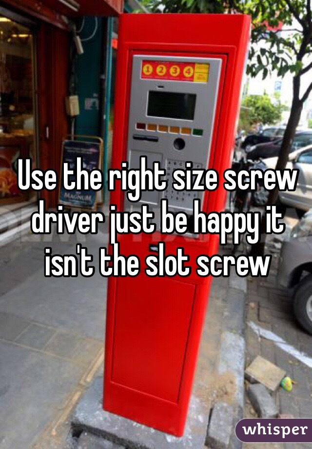 Use the right size screw driver just be happy it isn't the slot screw 