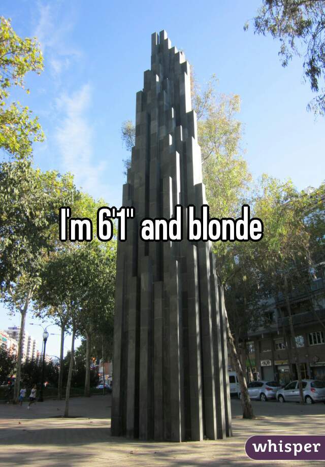 I'm 6'1'' and blonde