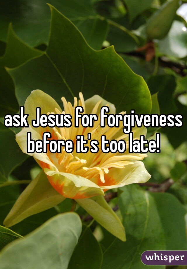 ask Jesus for forgiveness before it's too late!