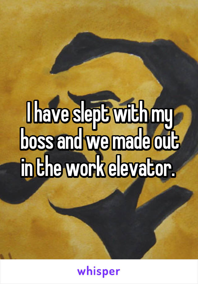 I have slept with my boss and we made out in the work elevator. 