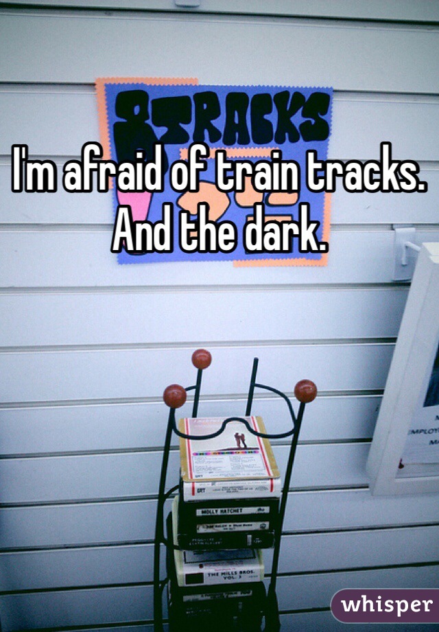 I'm afraid of train tracks. And the dark.