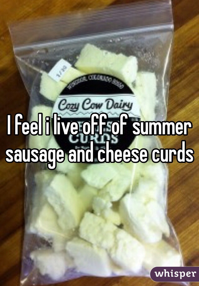 I feel i live off of summer sausage and cheese curds 
