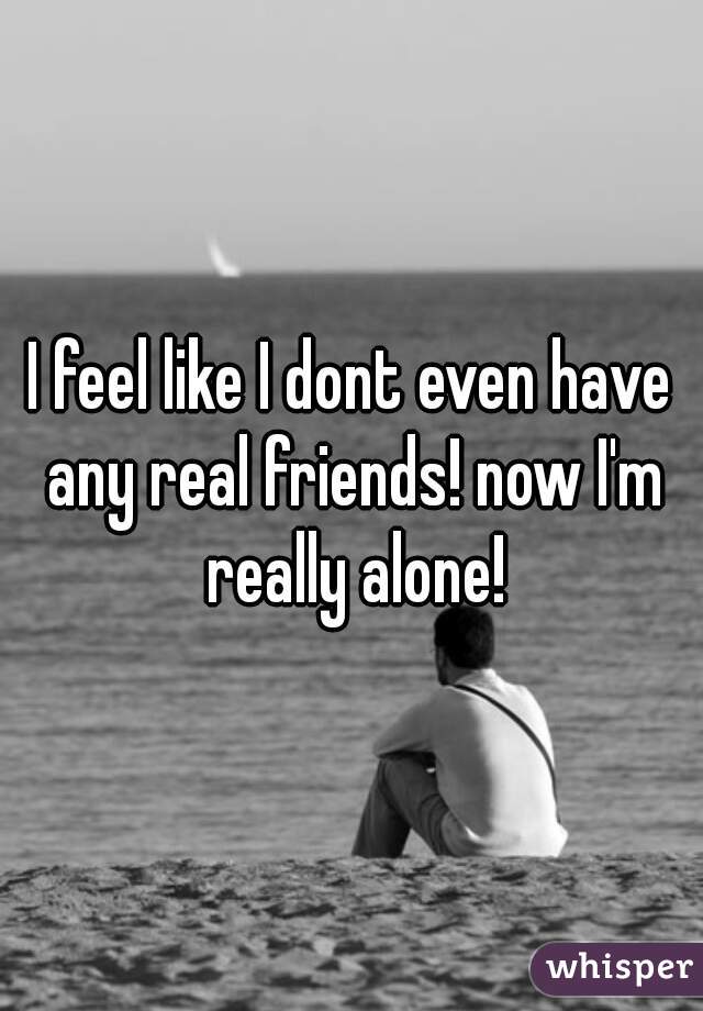I feel like I dont even have any real friends! now I'm really alone!