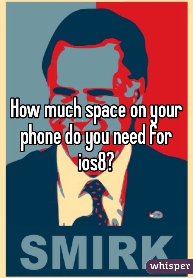 How much space on your phone do you need for ios8?