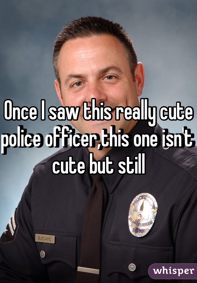 Once I saw this really cute police officer,this one isn't cute but still