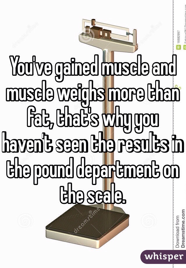 You've gained muscle and muscle weighs more than fat, that's why you haven't seen the results in the pound department on the scale.