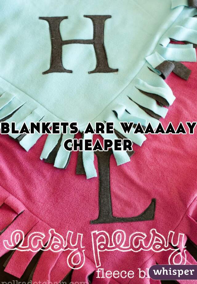 blankets are waaaaay cheaper 