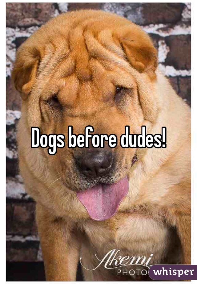 Dogs before dudes! 