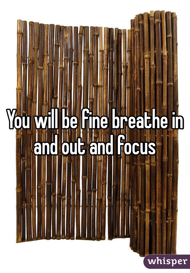 You will be fine breathe in and out and focus 