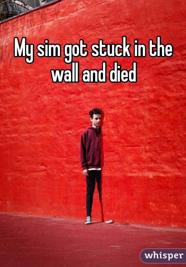 My sim got stuck in the wall and died 