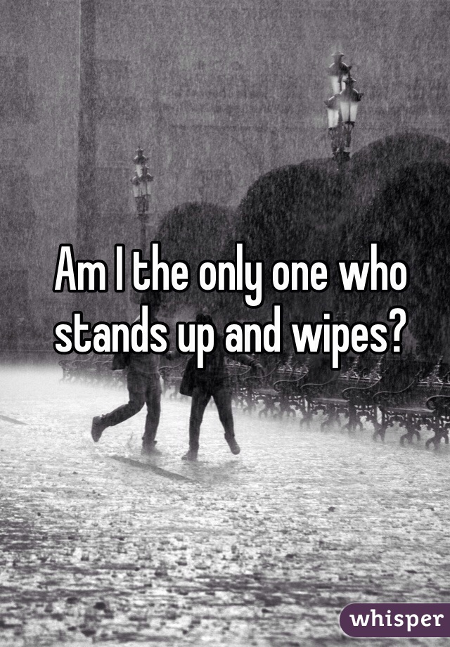 Am I the only one who stands up and wipes? 