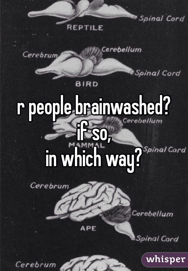 r people brainwashed? 
if so,
in which way?