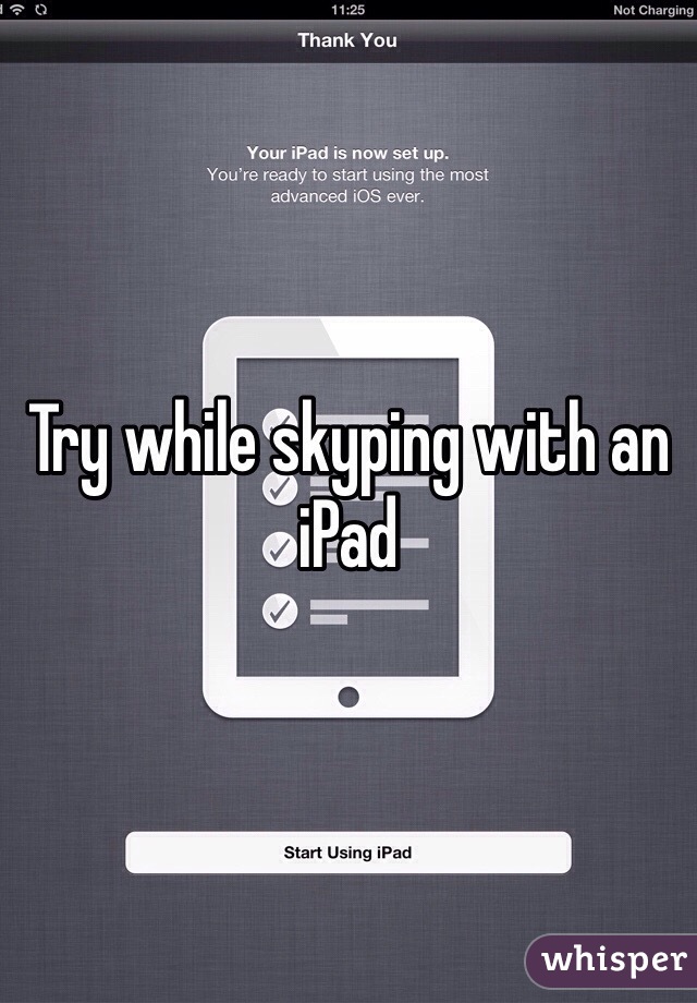 Try while skyping with an iPad 