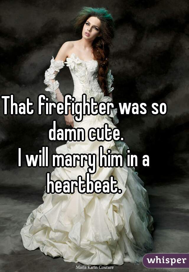 That firefighter was so damn cute.
I will marry him in a heartbeat. 