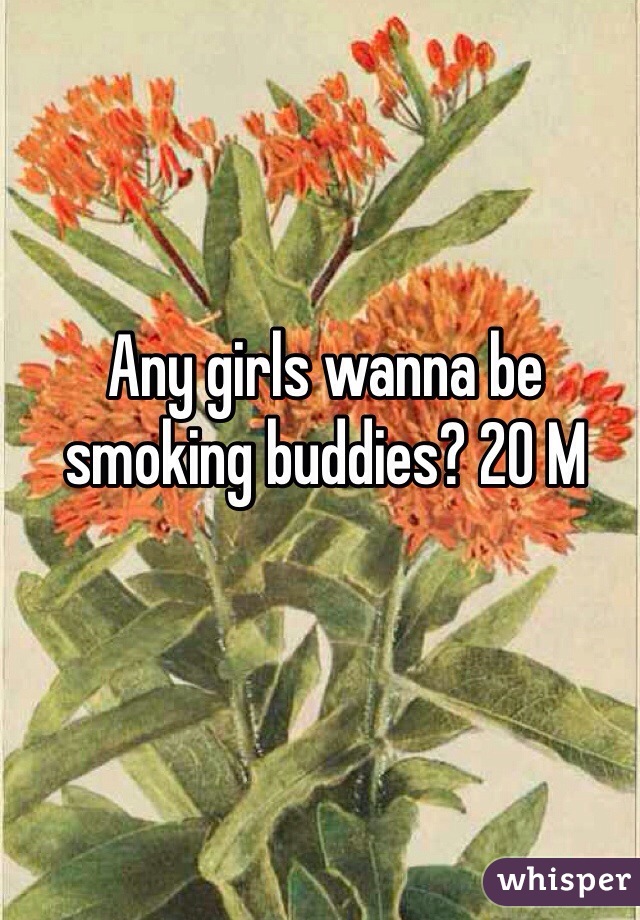 Any girls wanna be smoking buddies? 20 M