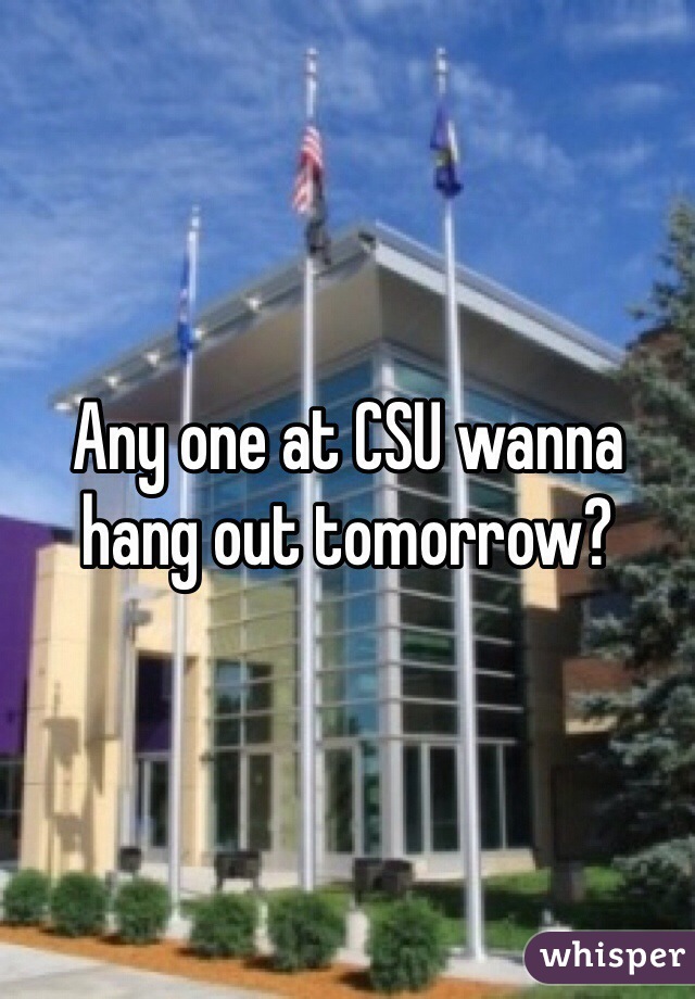 Any one at CSU wanna hang out tomorrow?