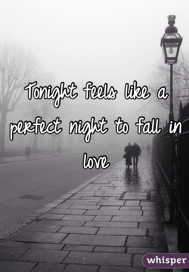 Tonight feels like a perfect night to fall in love 
