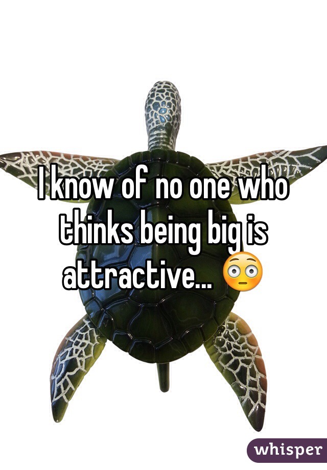 I know of no one who thinks being big is attractive... 😳