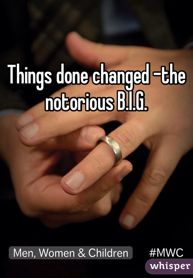 Things done changed -the notorious B.I.G.