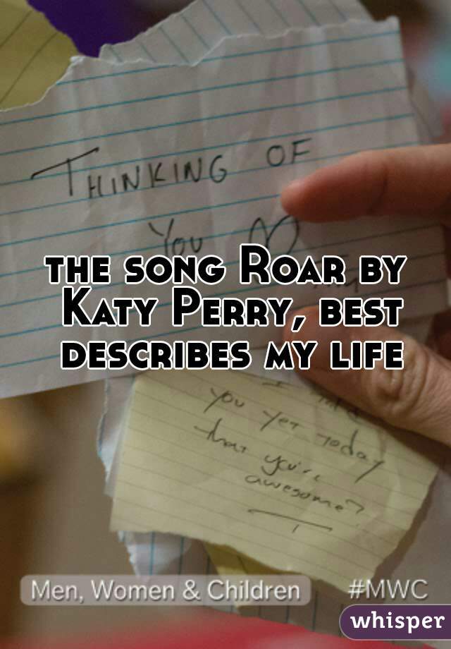 the song Roar by Katy Perry, best describes my life