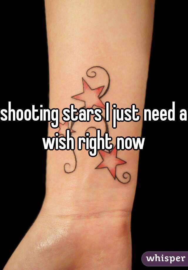 shooting stars I just need a wish right now 