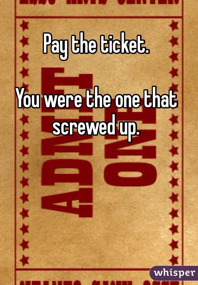 Pay the ticket.

You were the one that screwed up.