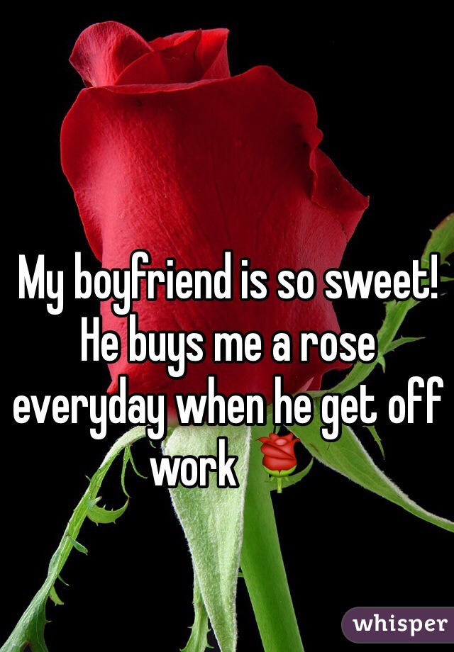 My boyfriend is so sweet! He buys me a rose everyday when he get off work 🌹