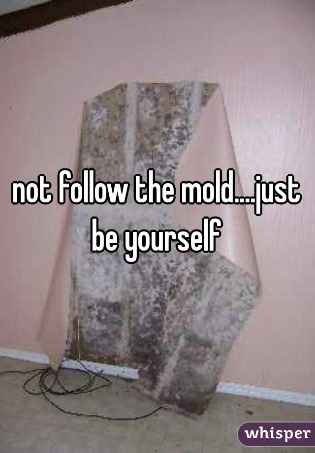 not follow the mold....just be yourself 