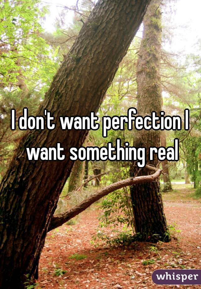 I don't want perfection I want something real