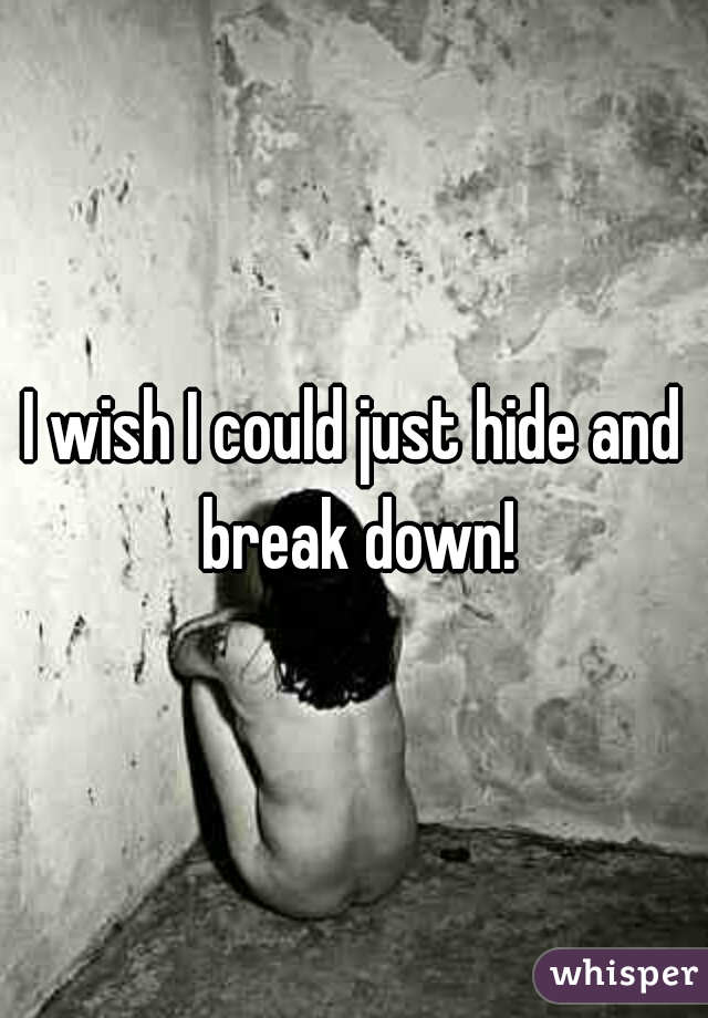 I wish I could just hide and break down!