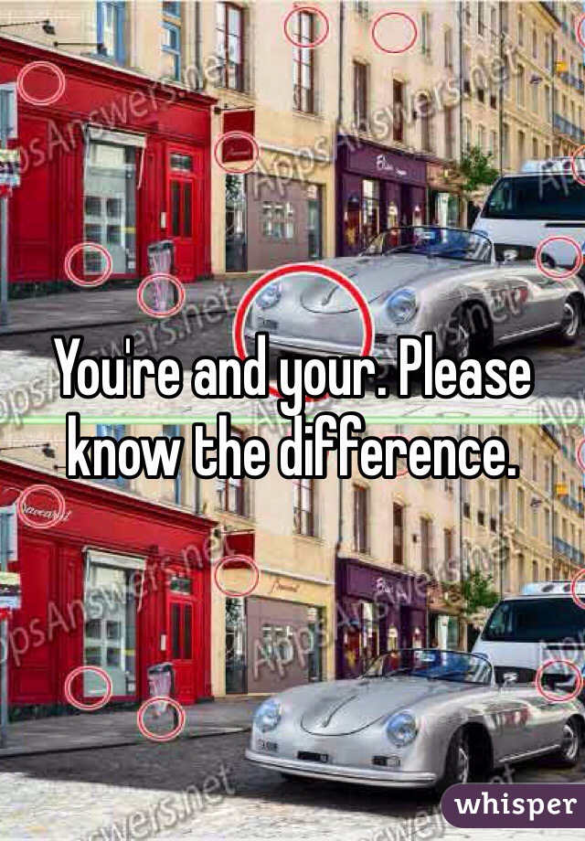You're and your. Please know the difference. 