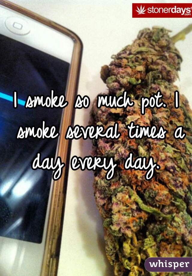I smoke so much pot. I smoke several times a day every day. 