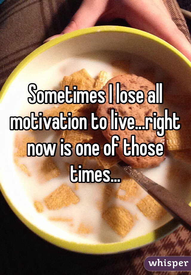 Sometimes I lose all motivation to live...right now is one of those times...