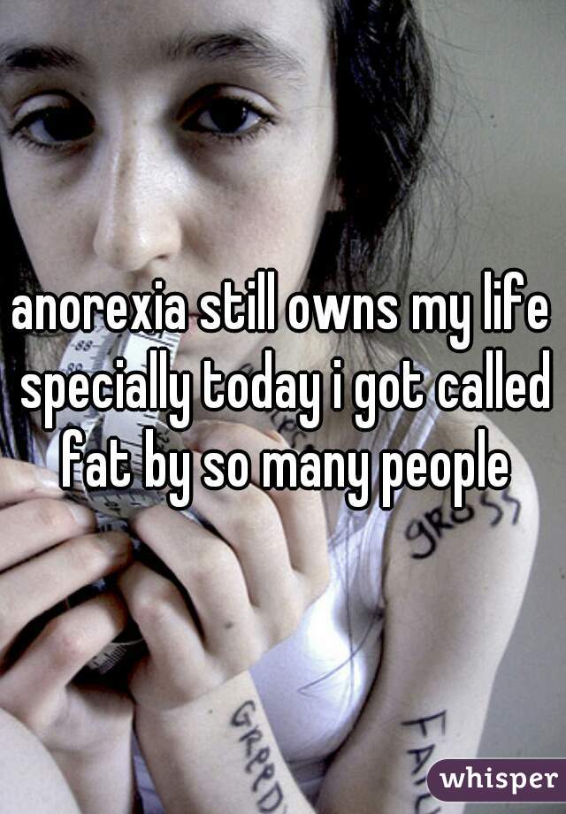 anorexia still owns my life specially today i got called fat by so many people