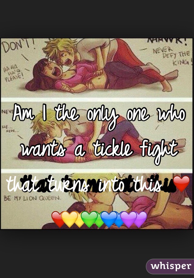 Am I the only one who wants a tickle fight that turns into this ❤️💛💚💙💜