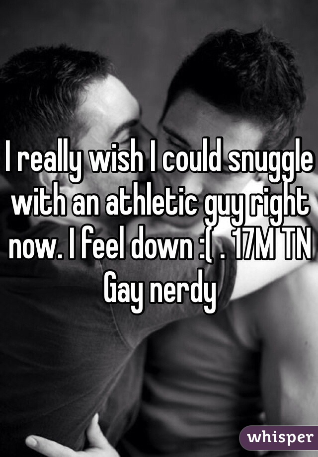 I really wish I could snuggle with an athletic guy right now. I feel down :( . 17M TN Gay nerdy