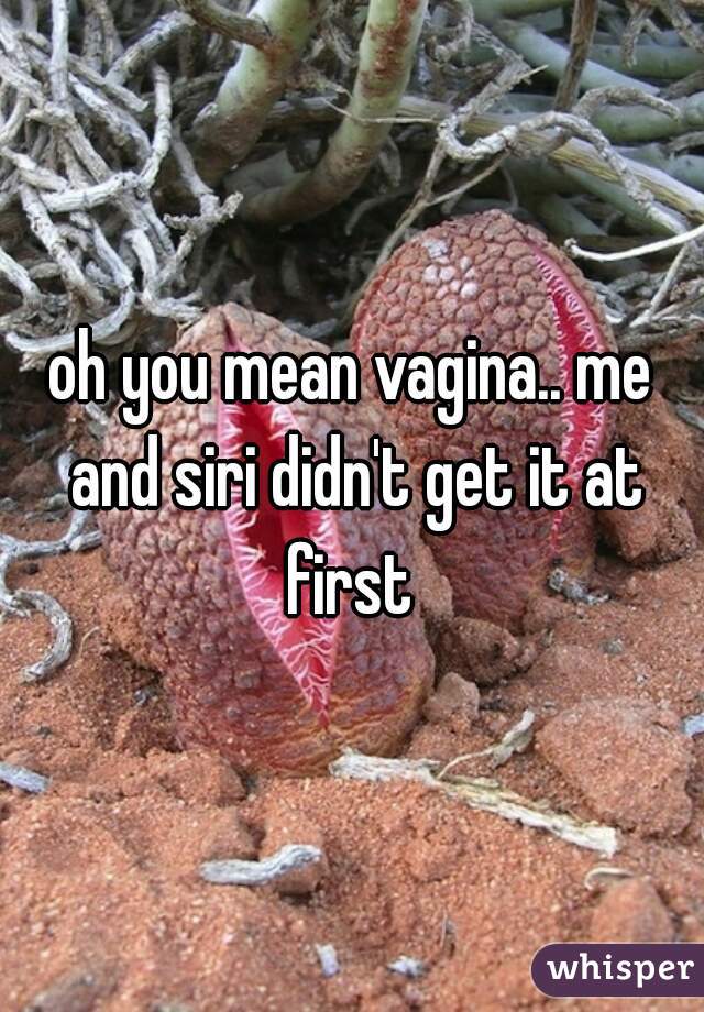 oh you mean vagina.. me and siri didn't get it at first 