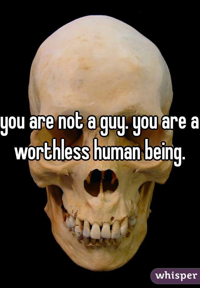 you are not a guy. you are a worthless human being. 