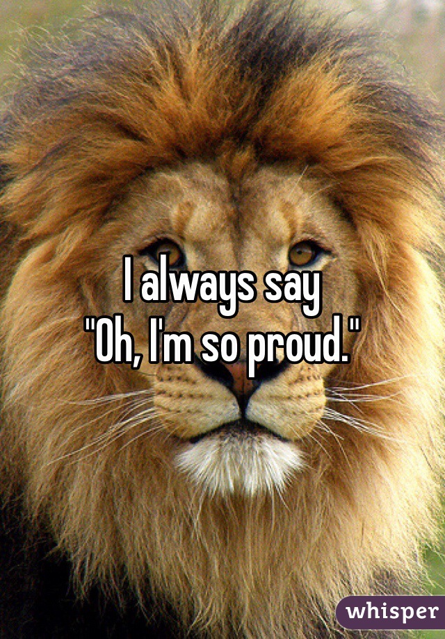 I always say
"Oh, I'm so proud."