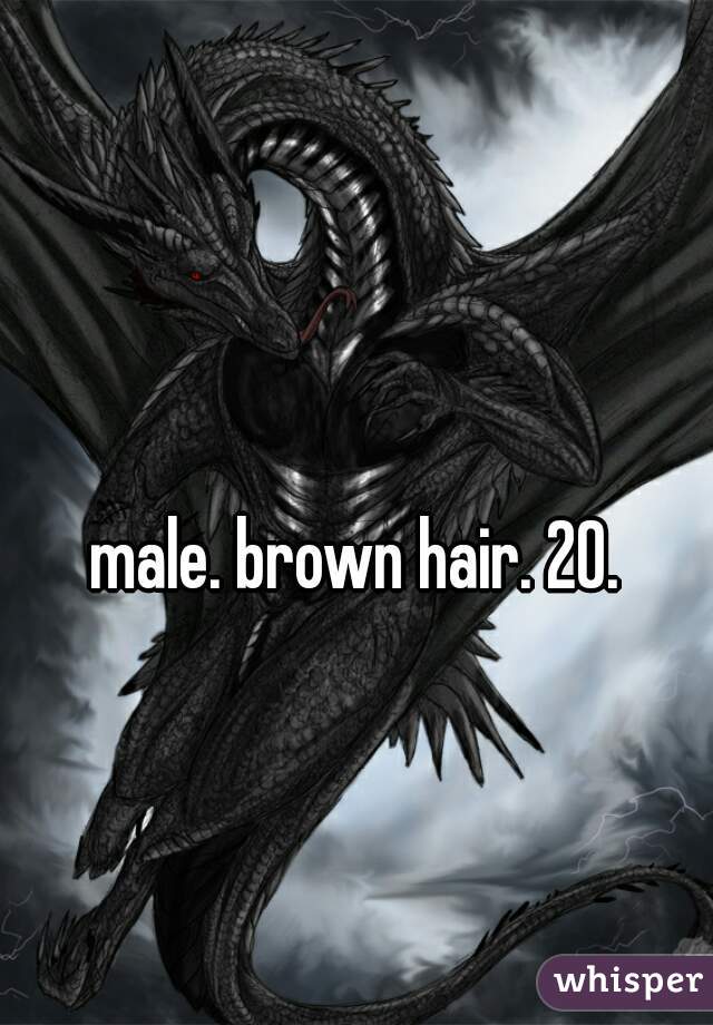 male. brown hair. 20.