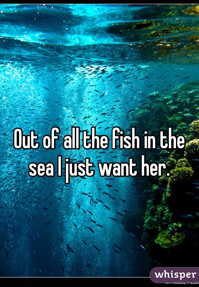 Out of all the fish in the sea I just want her. 