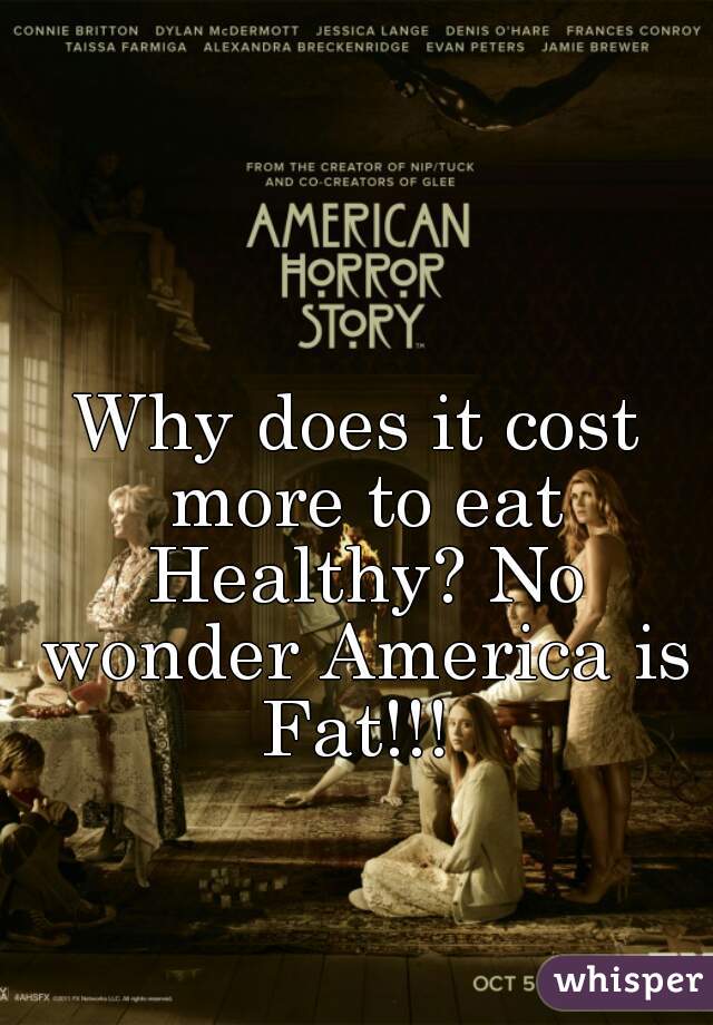 Why does it cost more to eat Healthy? No wonder America is Fat!!! 