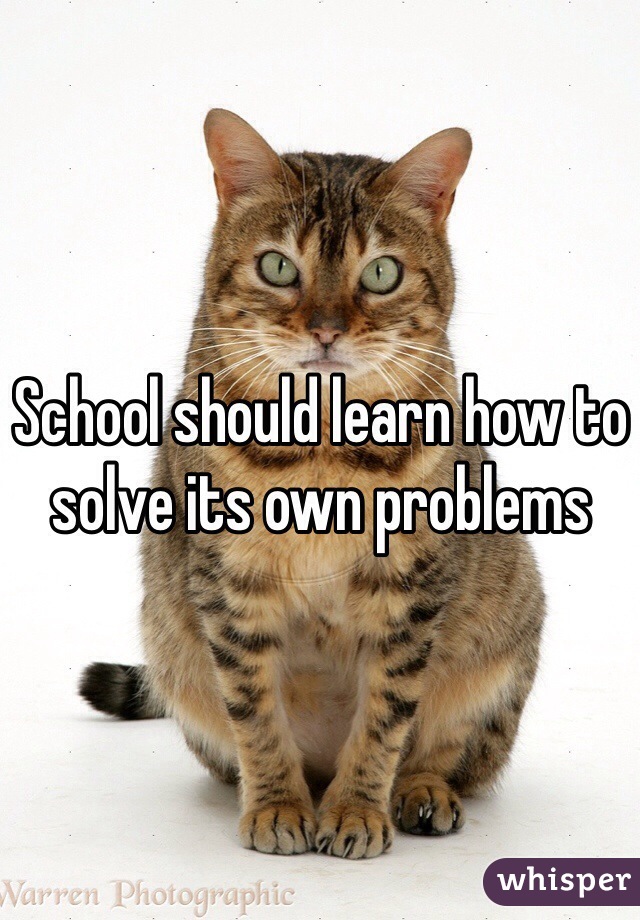 School should learn how to solve its own problems