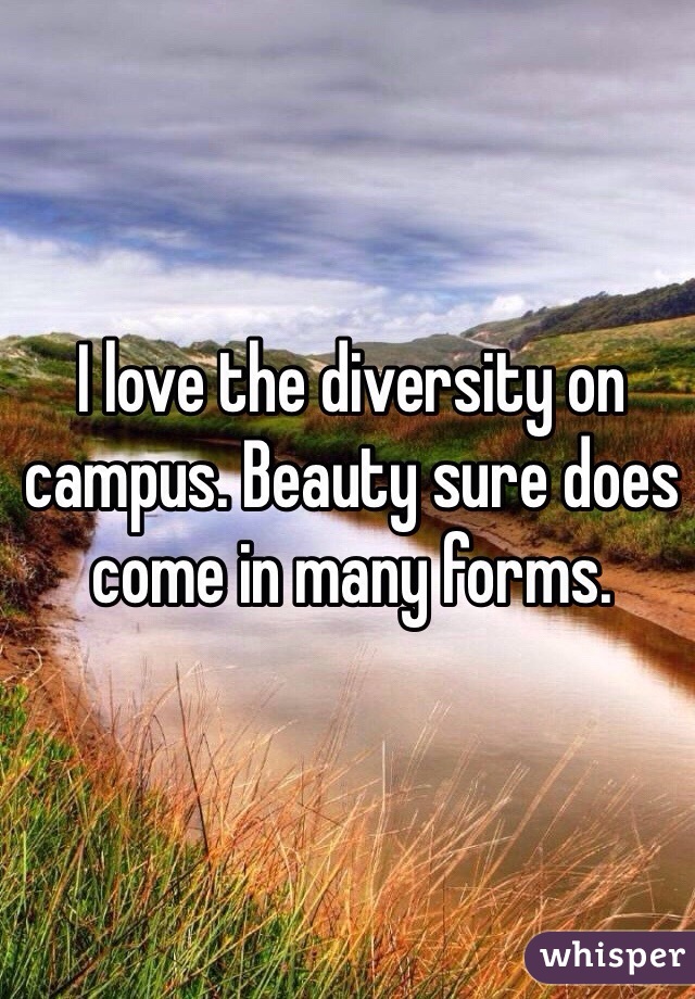 I love the diversity on campus. Beauty sure does come in many forms. 