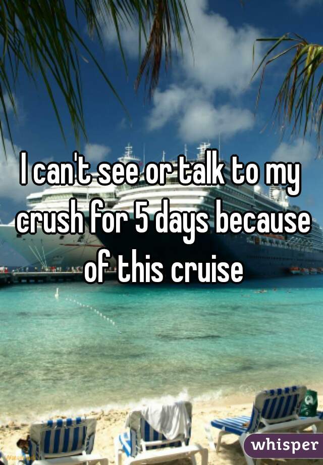 I can't see or talk to my crush for 5 days because of this cruise