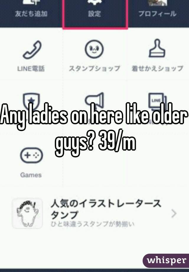 Any ladies on here like older guys? 39/m