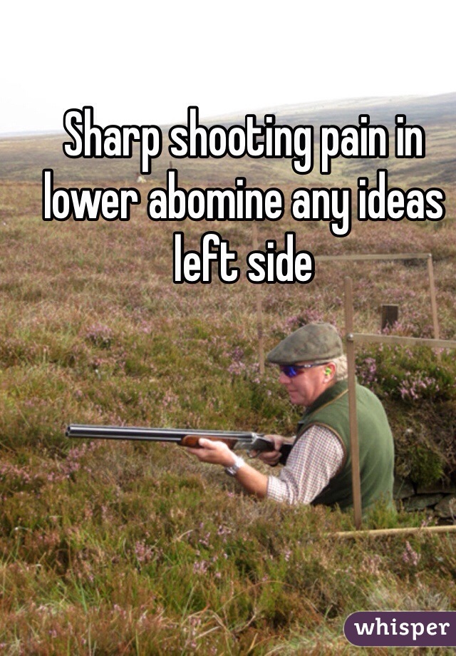 Sharp shooting pain in lower abomine any ideas left side 